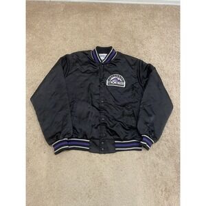 Vintage 90s Chalk Line Colorado Rockies Satin Jacket Size Large